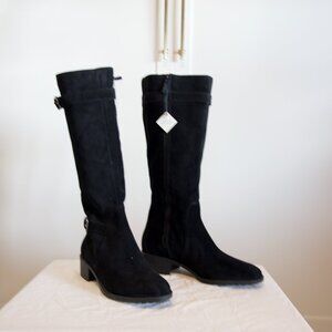 Waterproof Suede Boots with Metal Buckles